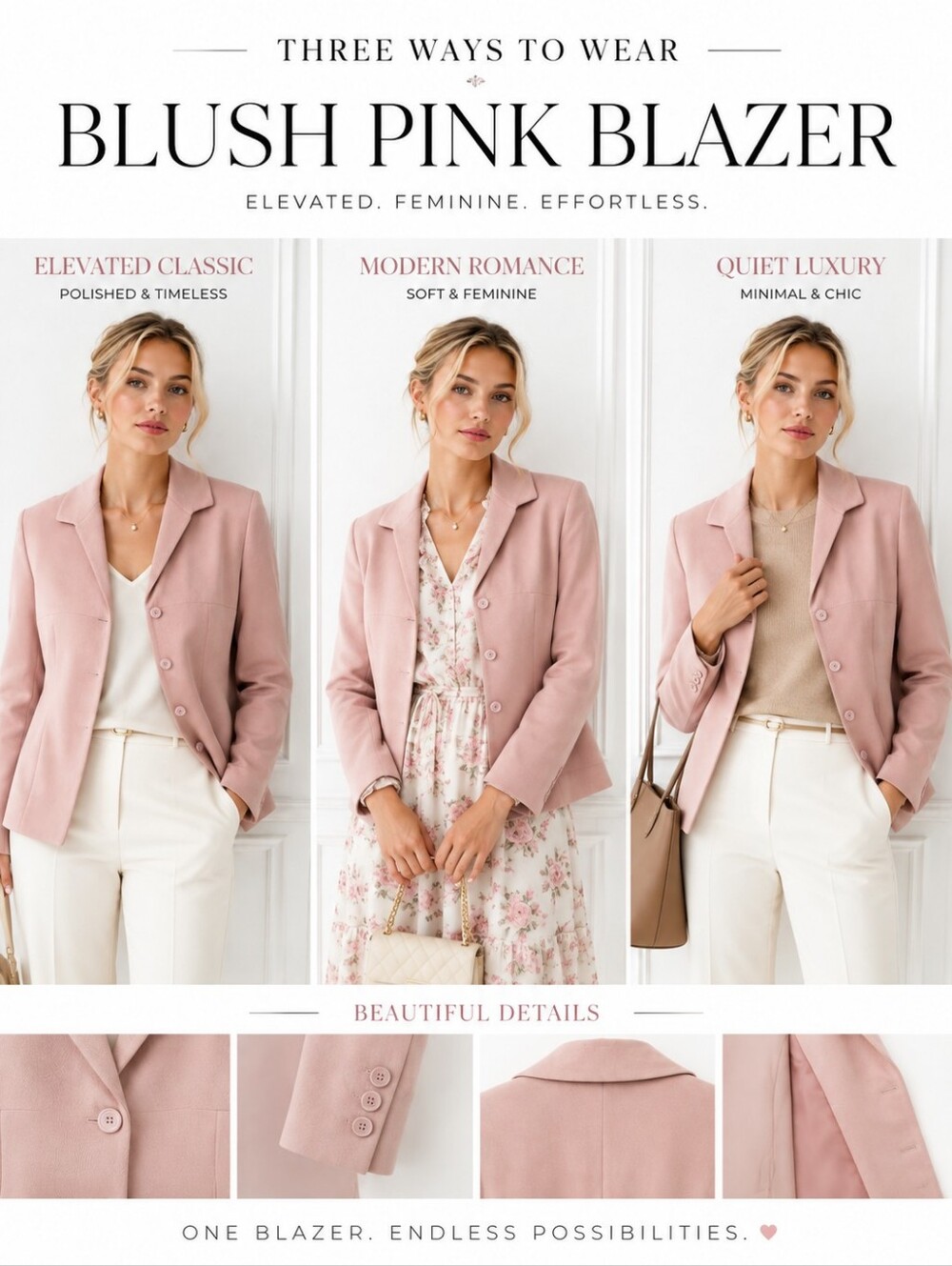 Rena Rowan Blush Pink Tailored Blazer Size 14 | Career Office Quiet Luxury - Picture 3 of 8